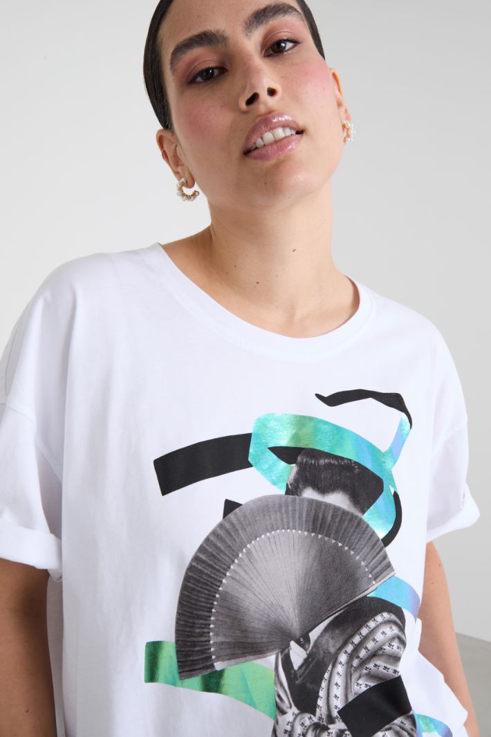 T-shirt in cotone con stampa Intrend - 4