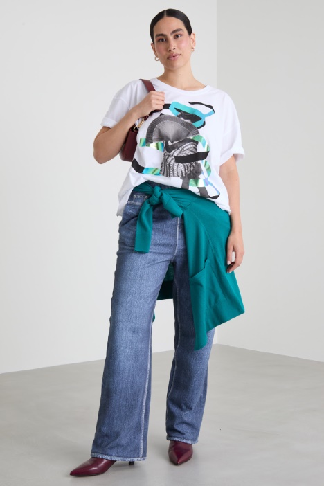 T-shirt in cotone con stampa Intrend