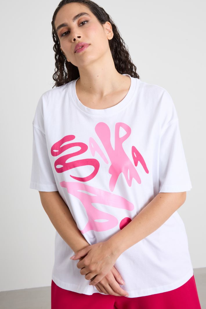 T-shirt in cotone con stampa Intrend
