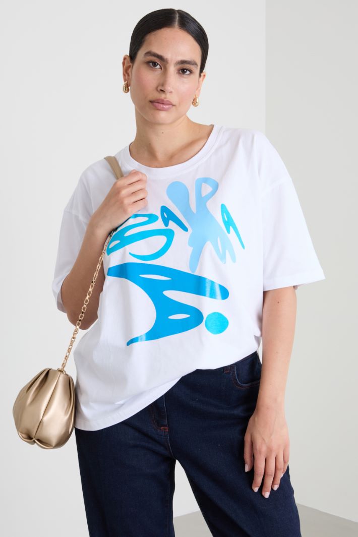 T-shirt in cotone con stampa Intrend