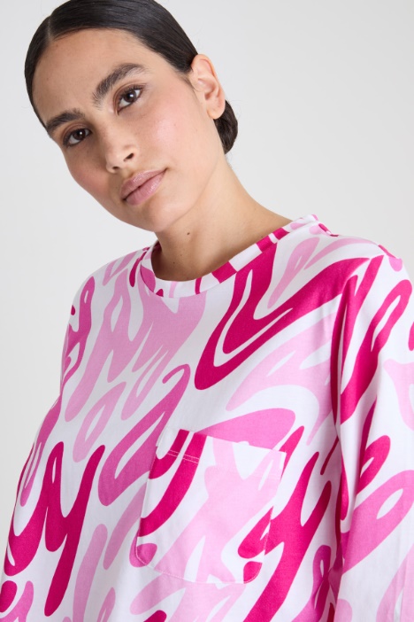 T-shirt stampata con taschino