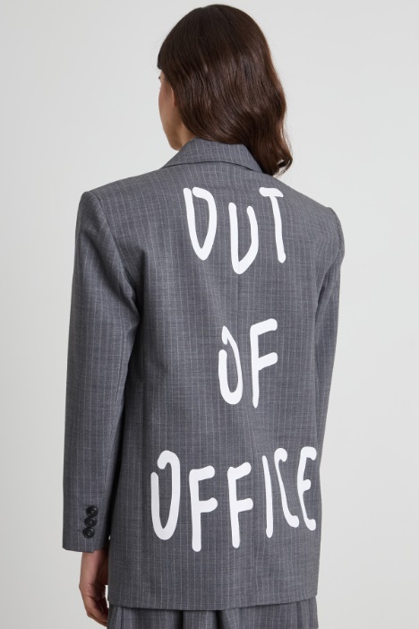 Blazer monopetto con stampa