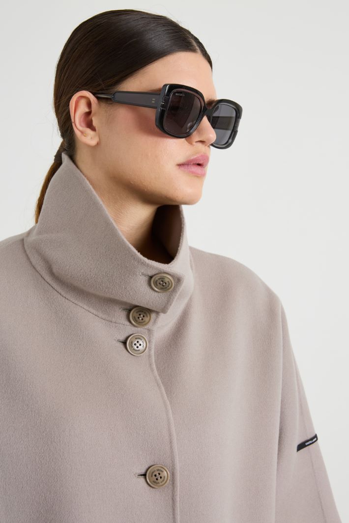 Double-faced wool-blend cape Intrend - 4