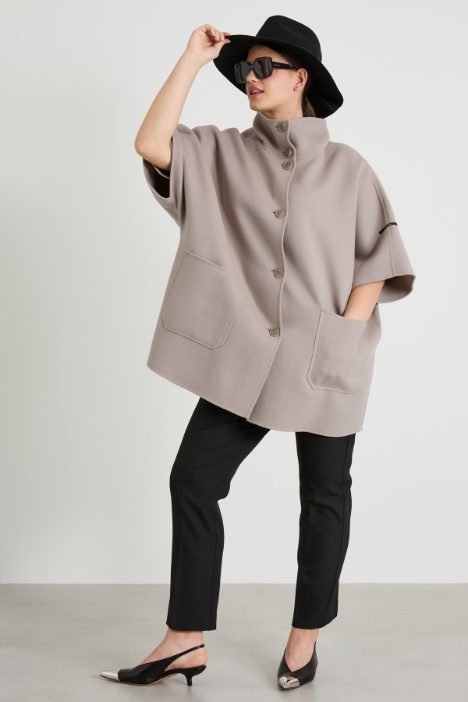 Double-faced wool-blend cape Intrend