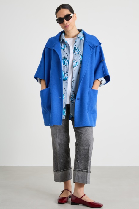 Double-faced wool-blend cape Intrend