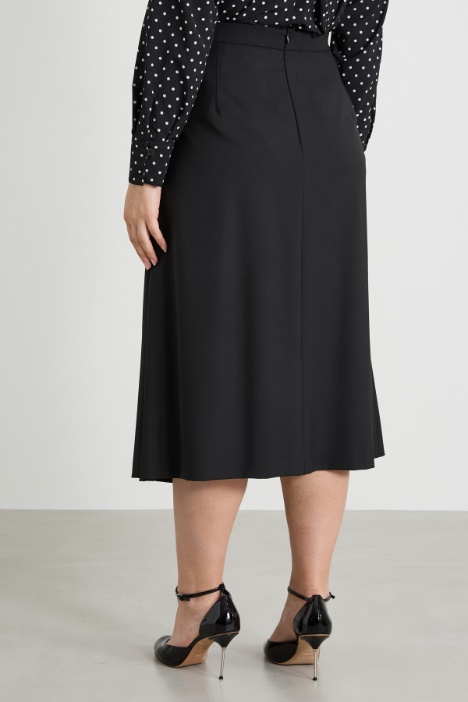 Gonna in gabardina di lana