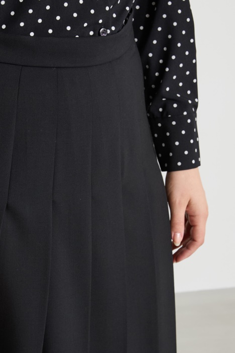 Gonna in gabardina di lana