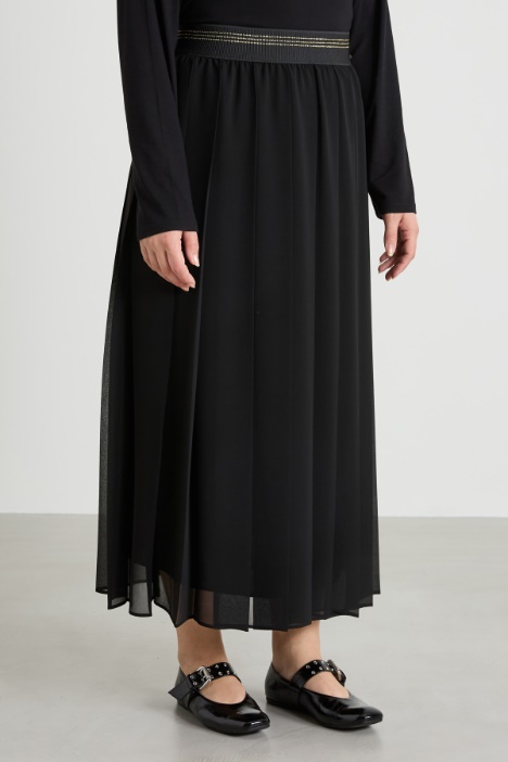 Falda larga de georgette