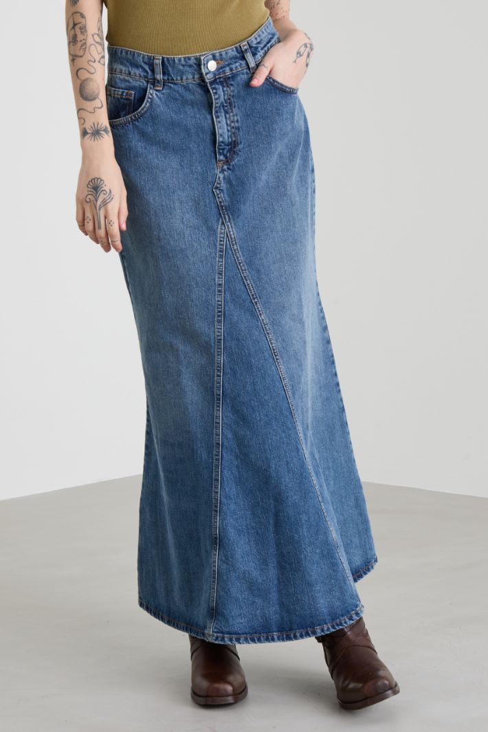 Gonna lunga in denim