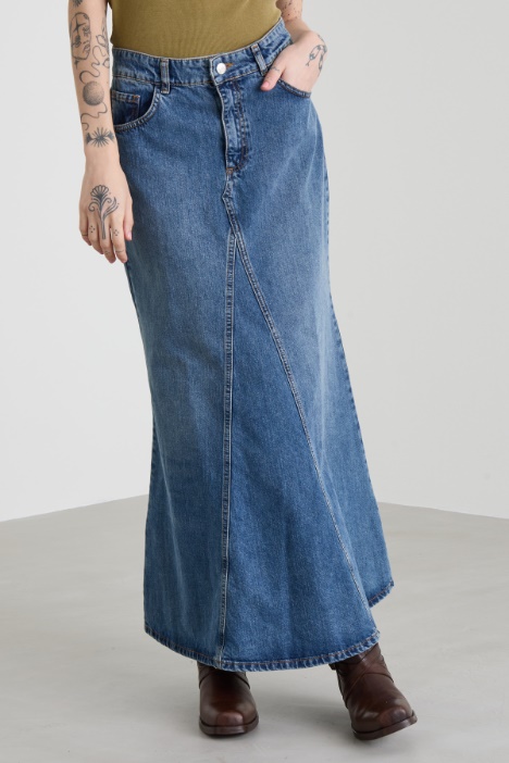 Gonna lunga in denim