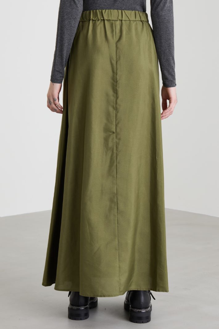 Taffeta maxi skirt - KHAKI GREEN - Intrend - 4