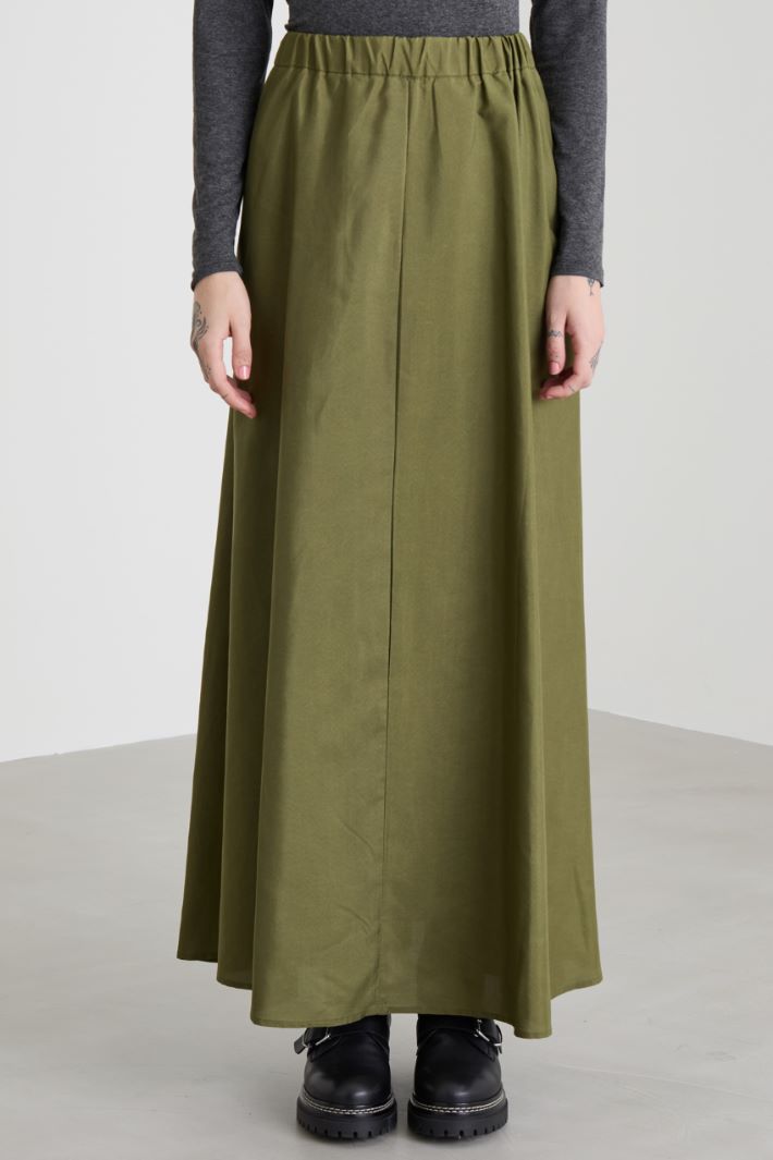 Taffeta maxi skirt - KHAKI GREEN - Intrend - 2