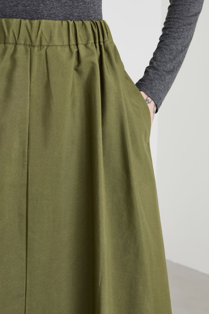 Taffeta maxi skirt - KHAKI GREEN - Intrend - 3