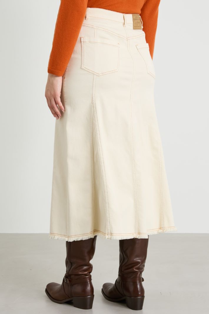 Cotton bull denim skirt Intrend - 3