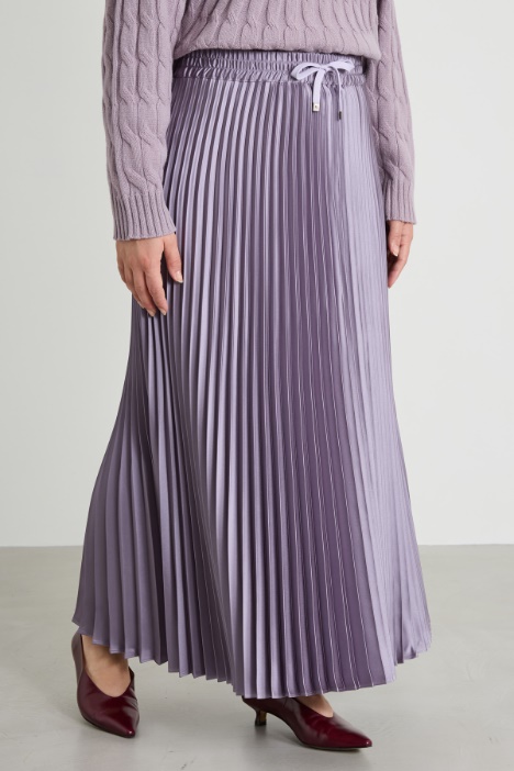 Gonna in raso plissé