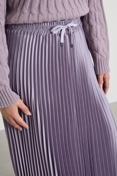 Gonna in raso plissé