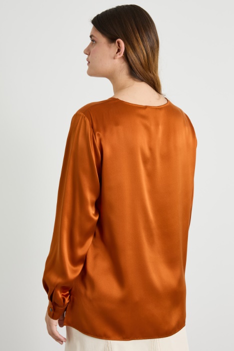 Blusa in raso di seta