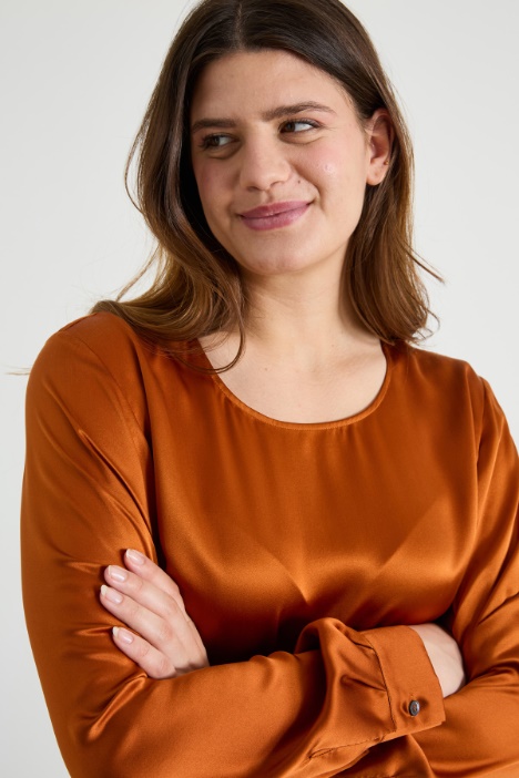 Blusa in raso di seta