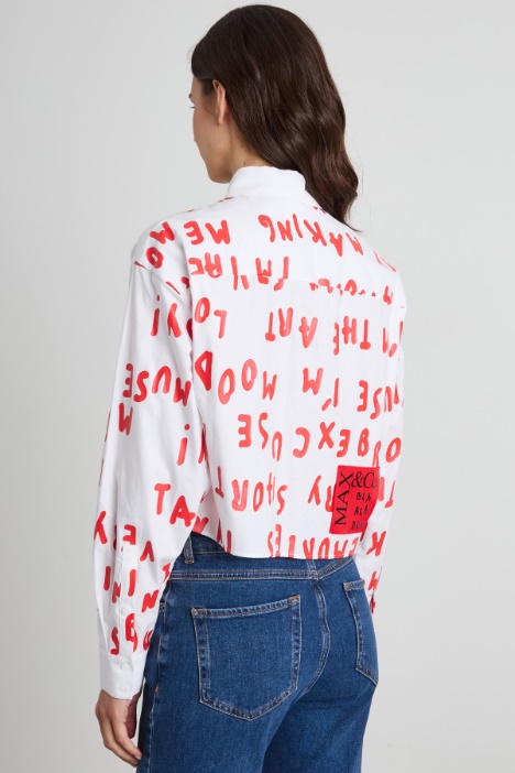 Camicia in oxford stampato