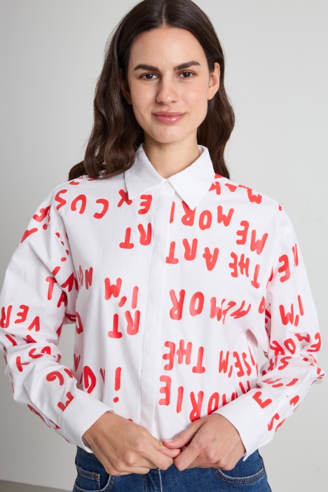 Camicia in oxford stampato