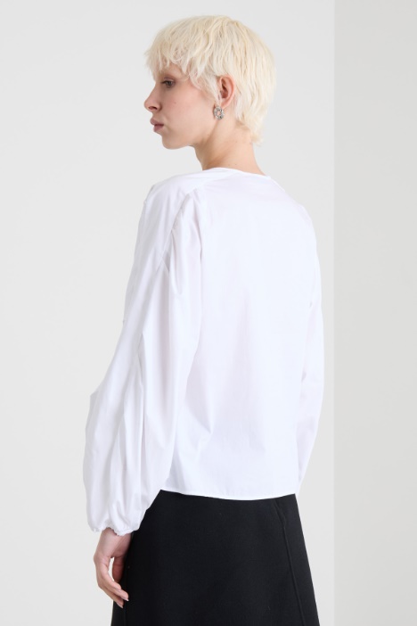 Blusa de popelina de algodón