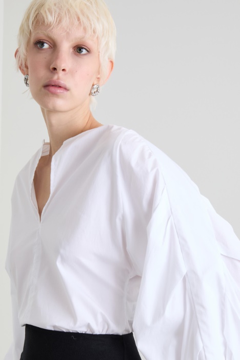 Blusa de popelina de algodón
