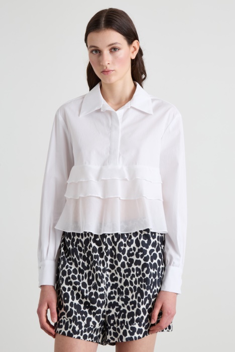 Flounced poplin shirt Intrend