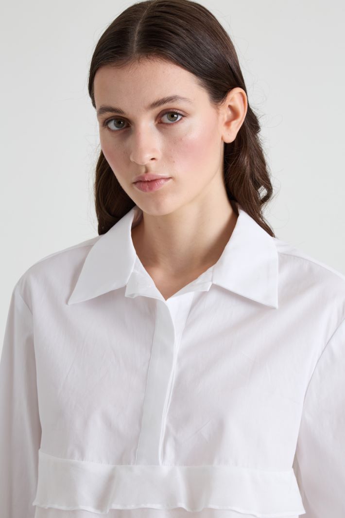 Flounced poplin shirt Intrend - 4