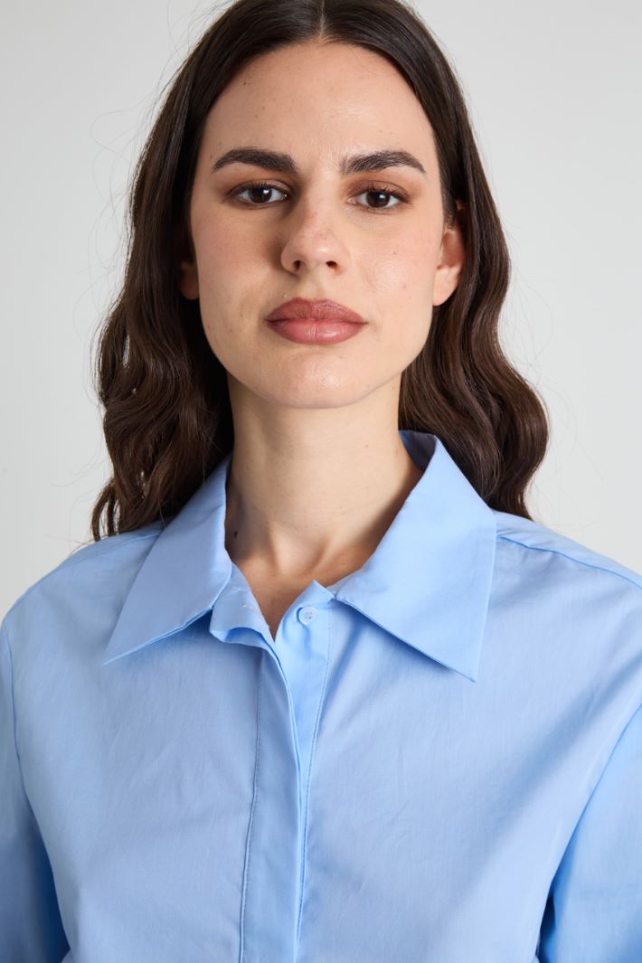 Flounced poplin shirt Intrend - 4