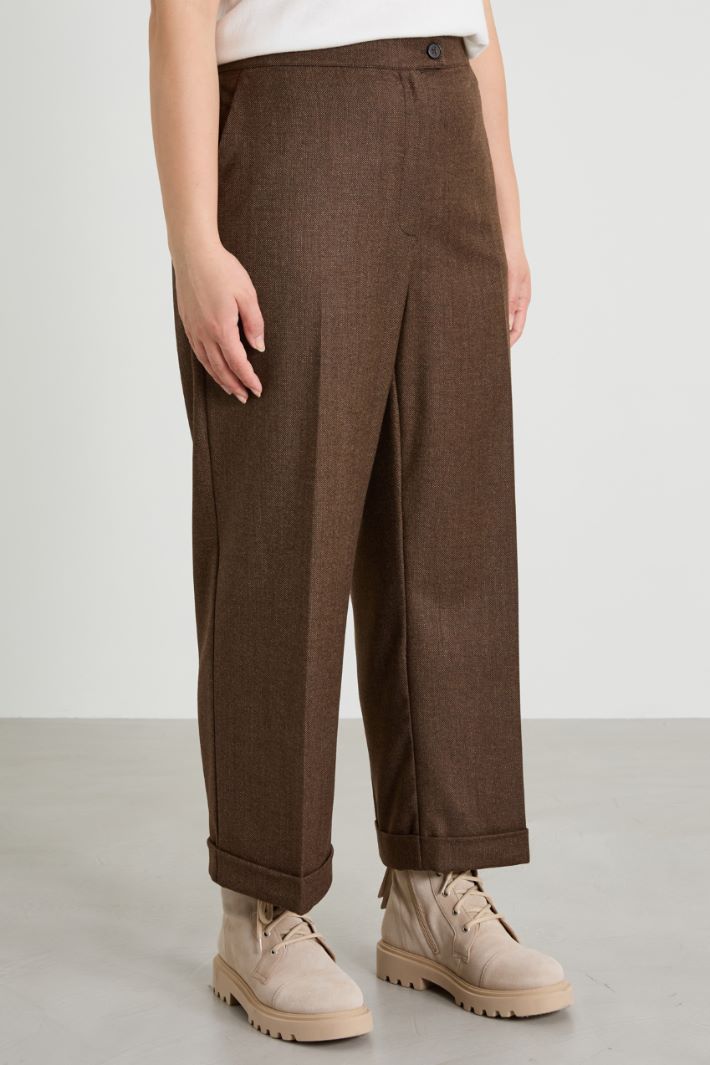Yarn-dyed flannel trousers Intrend - 2
