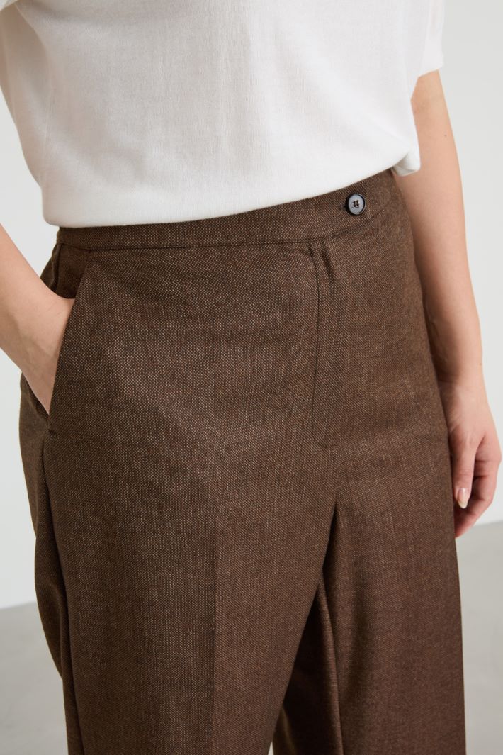 Yarn-dyed flannel trousers Intrend - 4