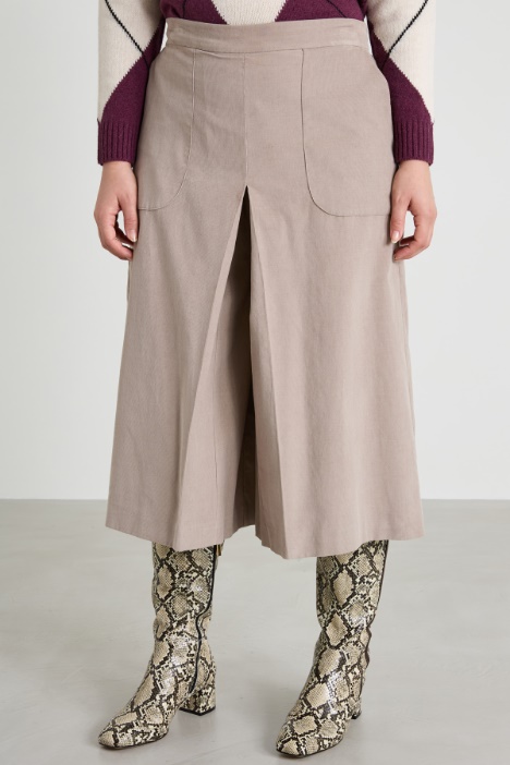 Gonna pantalone in velluto