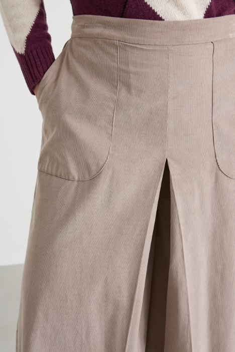 Gonna pantalone in velluto