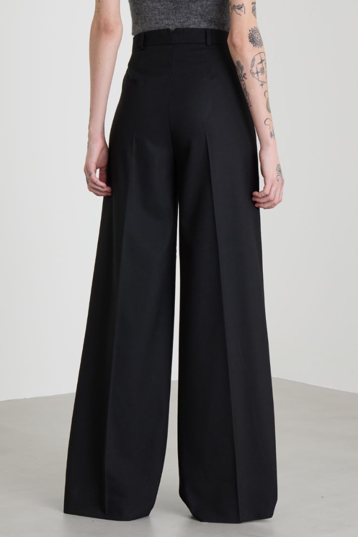 Flannel wide-leg trousers Intrend - 3