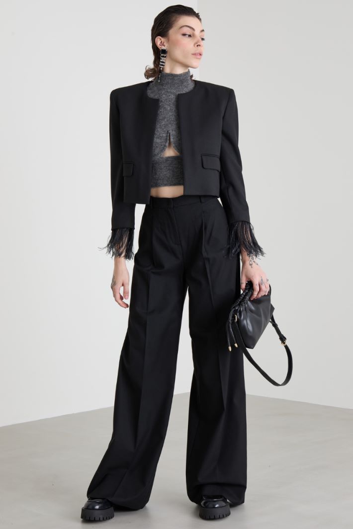 Flannel wide-leg trousers Intrend