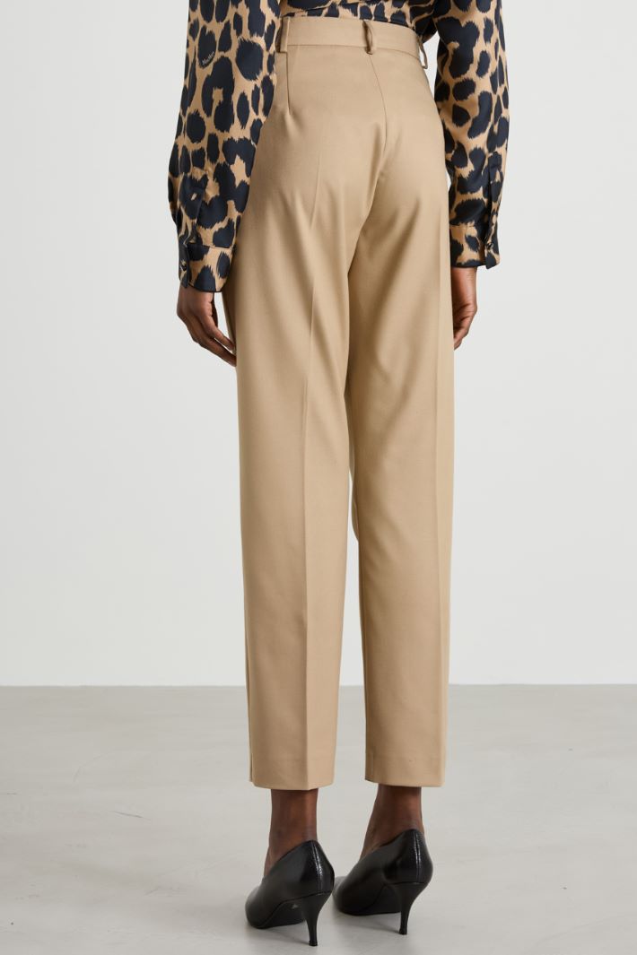Flannel slim trousers - BEIGE - Intrend - 4