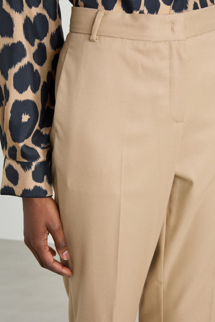 Flannel slim trousers - BEIGE - Intrend - 3