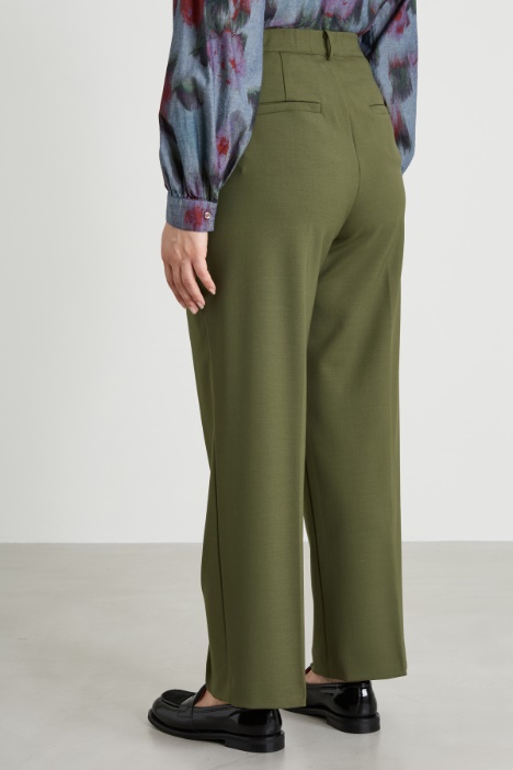 Pantaloni in gabardina di lana