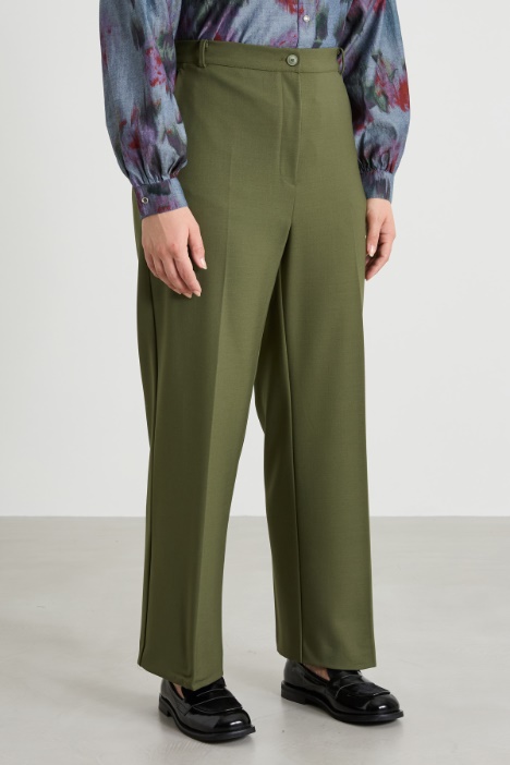 Pantaloni in gabardina di lana