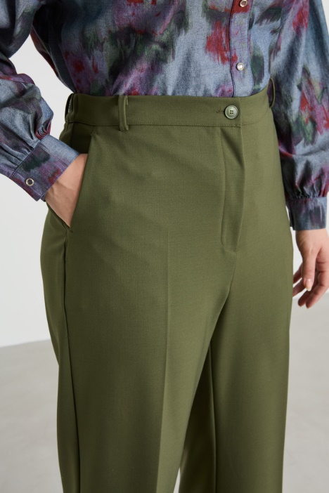 Pantaloni in gabardina di lana