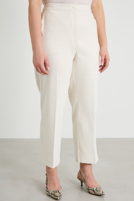 Pantaloni jacquard lamé