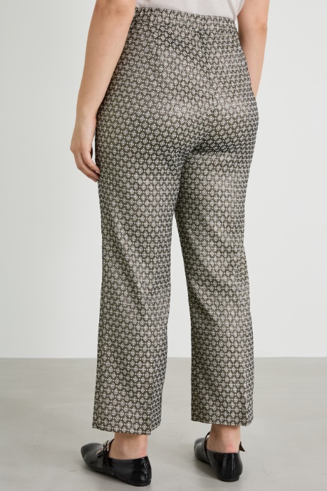 Pantaloni jacquard lamé