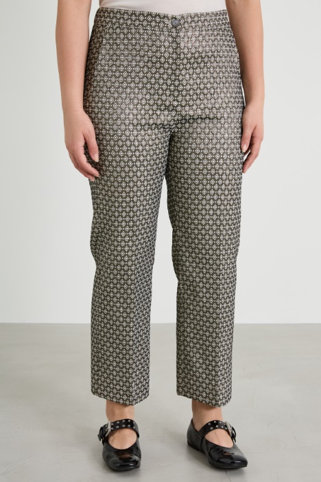 Pantaloni jacquard lamé
