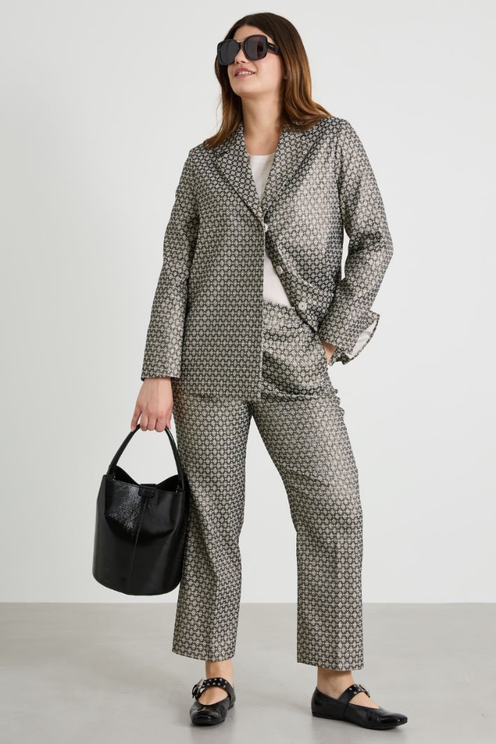 Pantaloni jacquard lamé