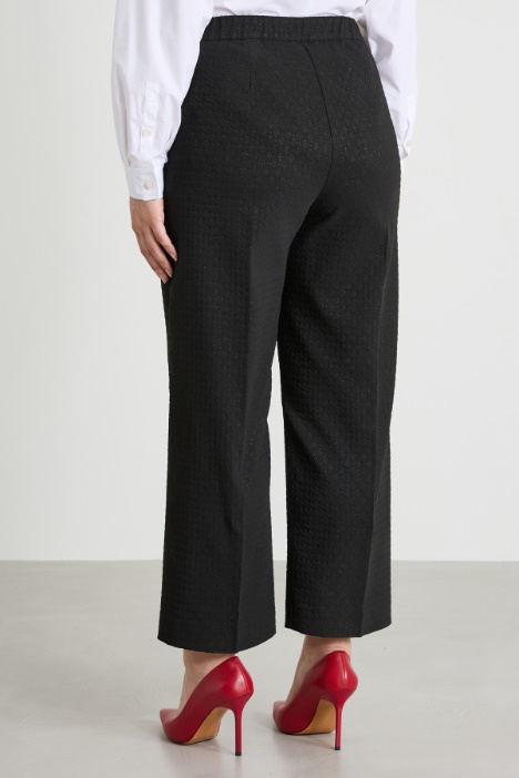 Pantaloni jacquard lamé