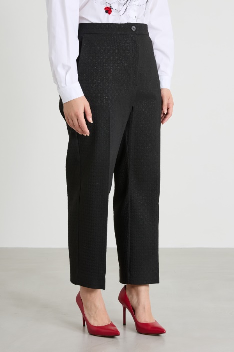 Pantaloni jacquard lamé