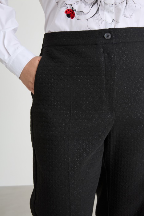 Pantaloni jacquard lamé