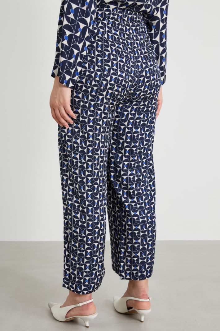 Printed twill trousers Intrend - 3