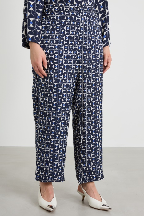 Pantaloni in twill stampato