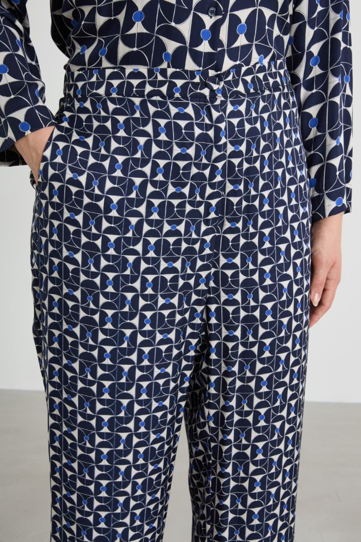 Printed twill trousers Intrend - 4